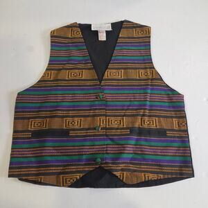 Vintage Vest Southwest Aztec Large Multi-Color